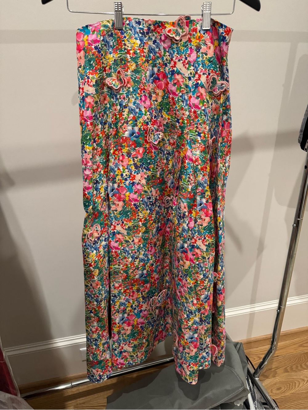 Farm Rio Colorful Floral Midi Skirt